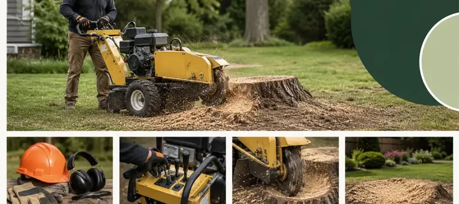 how to use a stump grinder rental safely