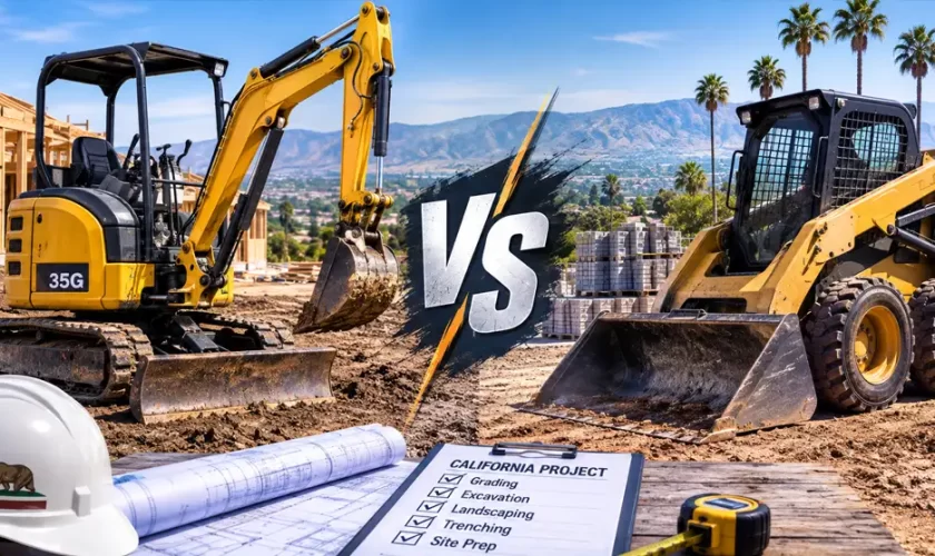 Mini Excavator vs. Skid Steer Rental
